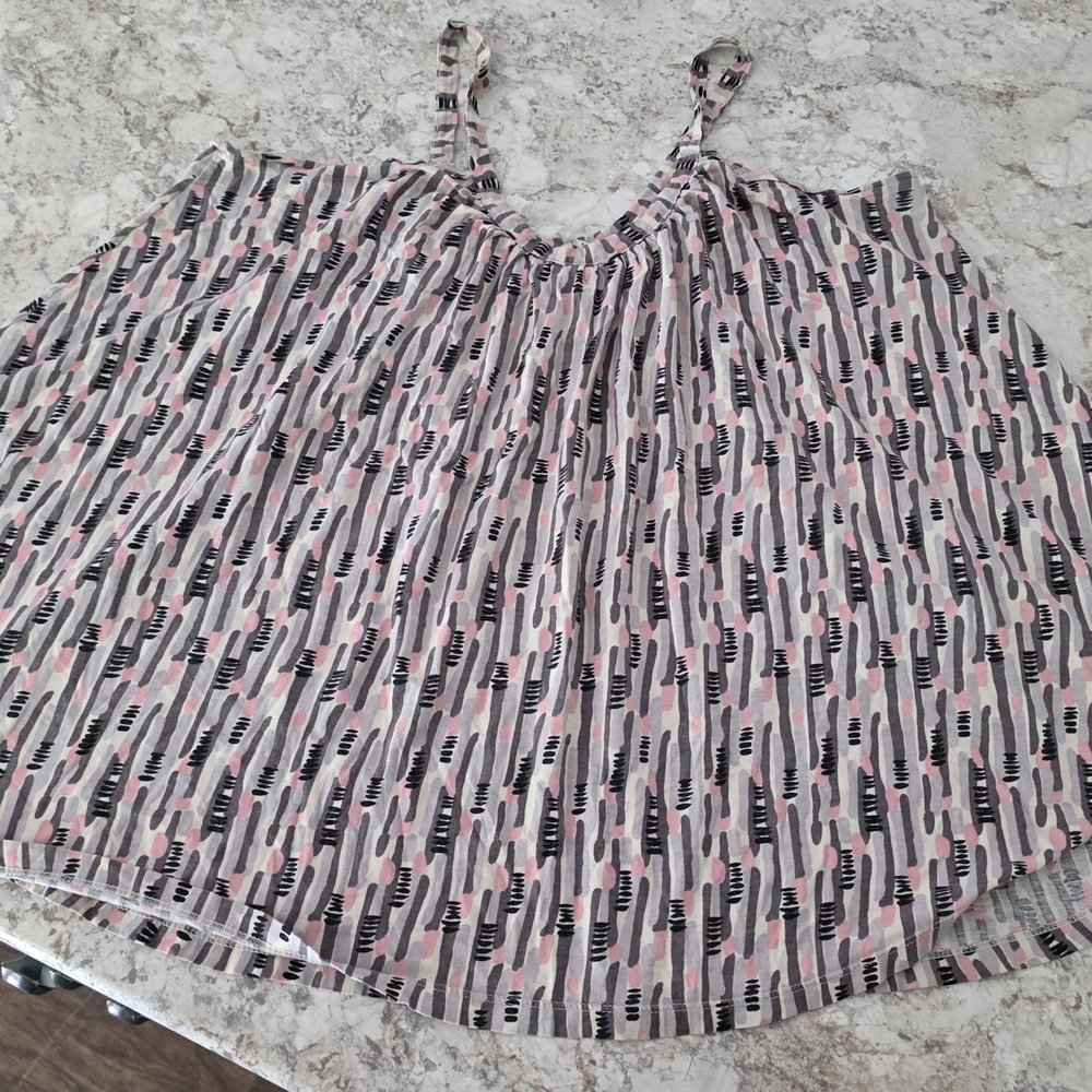 Old Navy Pink and Black Patterned Top